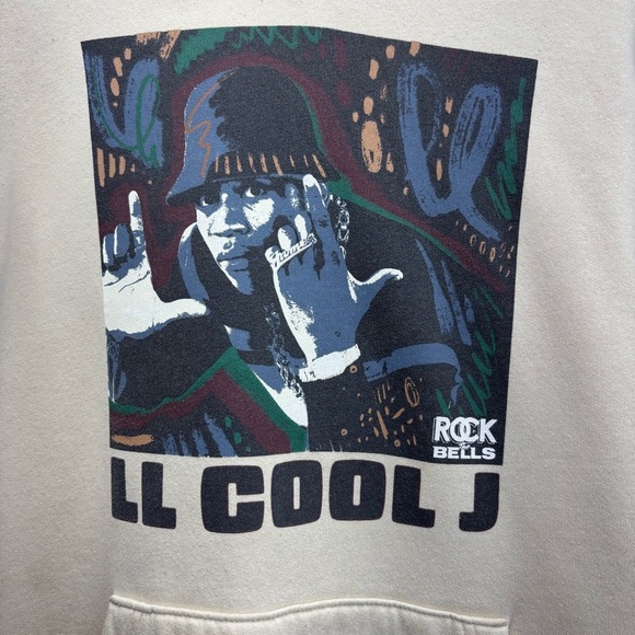 Rock The Bells L.L Cool J Unisex Large Music Gender Neutral Hoodie Cream Color - Picture 2 of 6